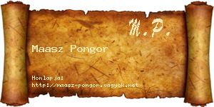 Maasz Pongor névjegykártya